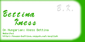 bettina kness business card